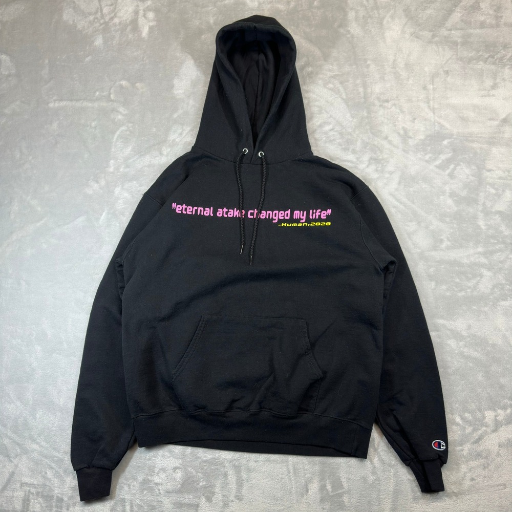 Champion Hoodie Mens M Black Eternal Atake Lil Uzi Vert Rap Merch S700 Graphic